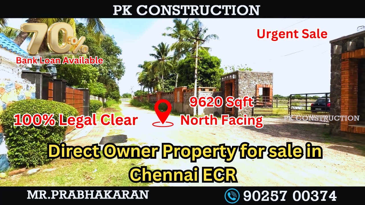 9620 Sqft North Facing Direct Owner Property for sale in Chennai ECR