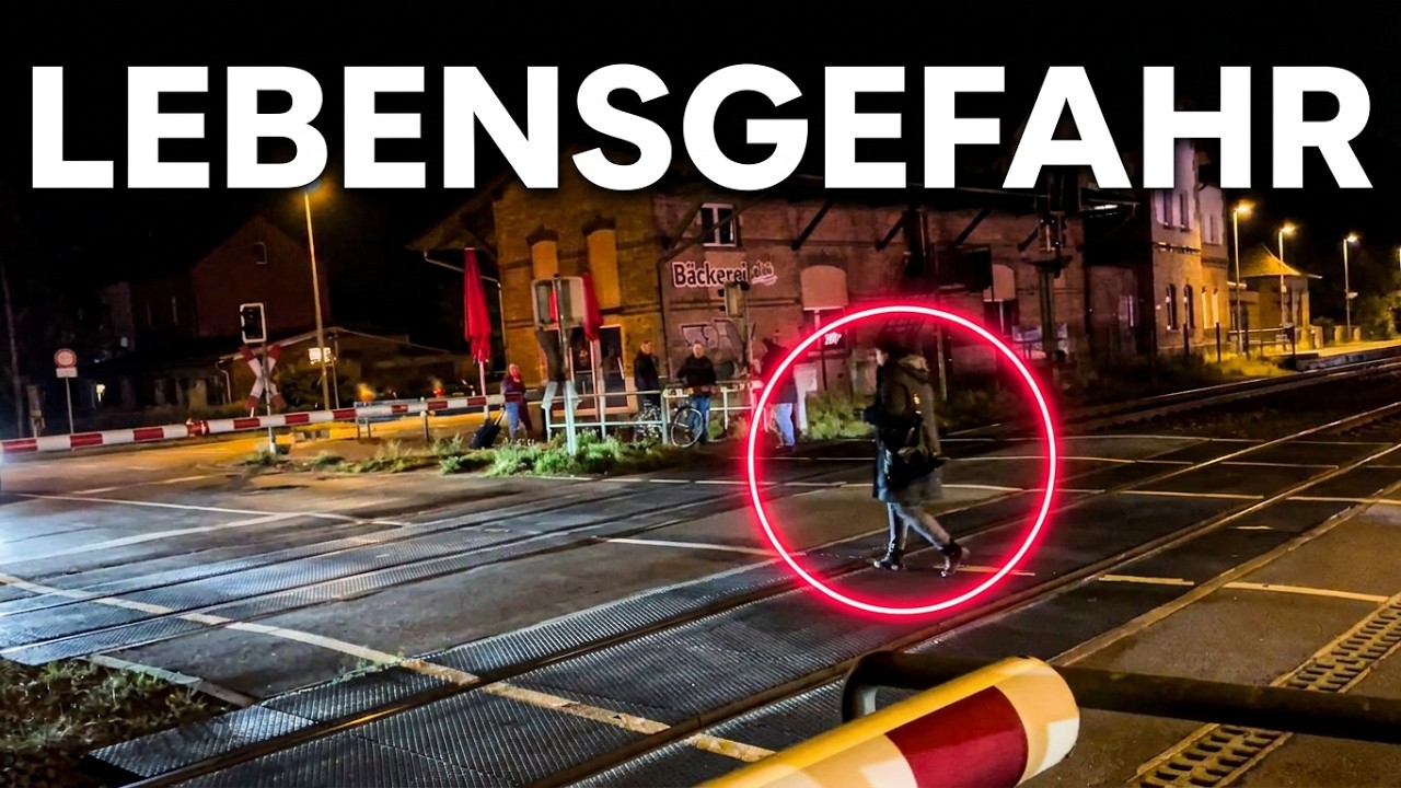 Gestörte Leute am gestörten Bahnübergang 