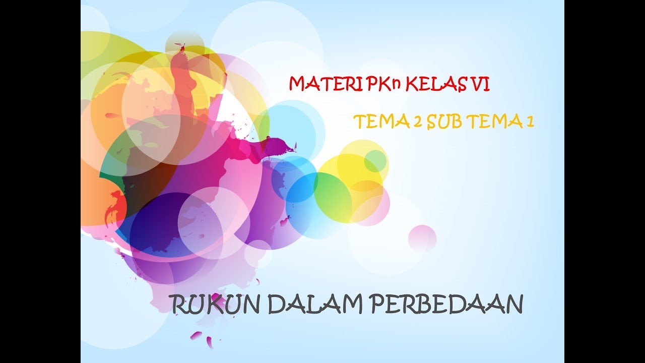 RUKUN DALAM PERBEDAAN - PKn kelas 6