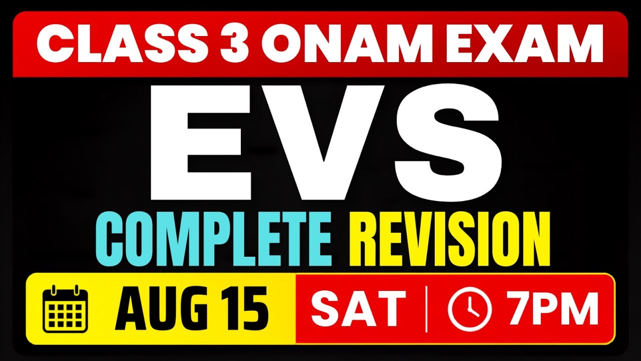 Class 3 EVS Onam Exam | Complete Revision | Exam Winner