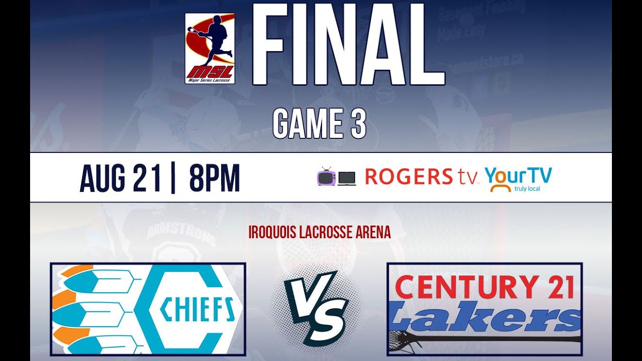 FULL BROADCAST | GAME 3 MSL FINAL |  Peterborough Lakers vs Six Nations Chiefs | Aug 21, 2023
