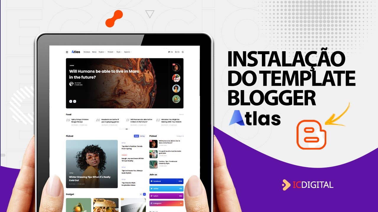 COMO INSTALAR O TEMPLATE ATLAS - CREATIVE MAGAZINE & NEWS BLOGGER THEME