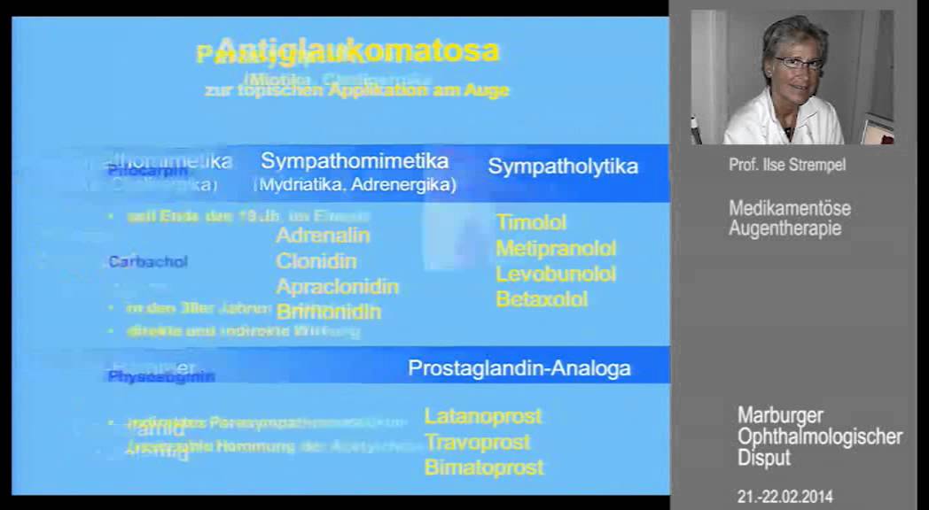 Prof. Ilse Strempel: Medikamentöse Glaukomtherapie + Medikamentenwechselwirkung 02 2014