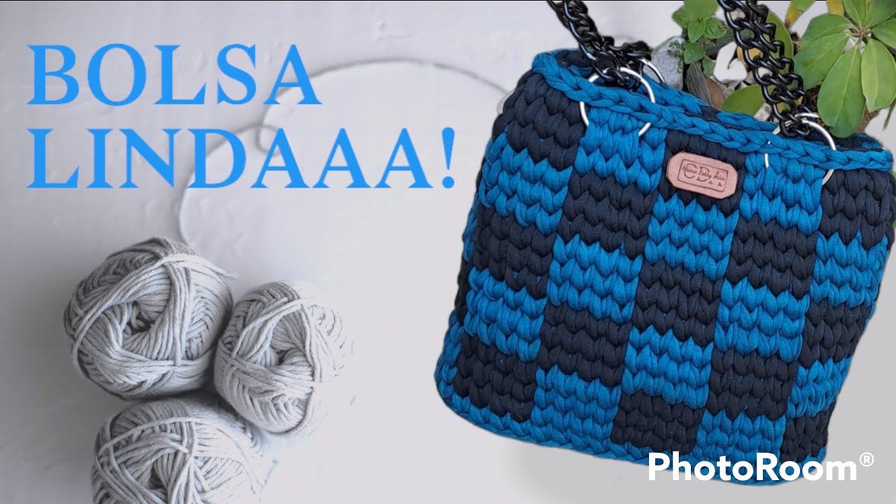 Bolsa de croch&ecirc; quadriculada, aprenda como fazer!
