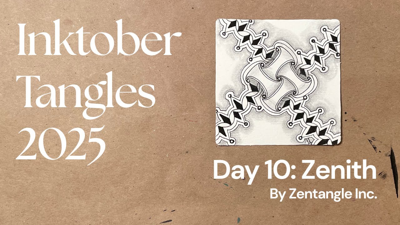 Inktober Tangles 2025 - Day 10 - Zenith