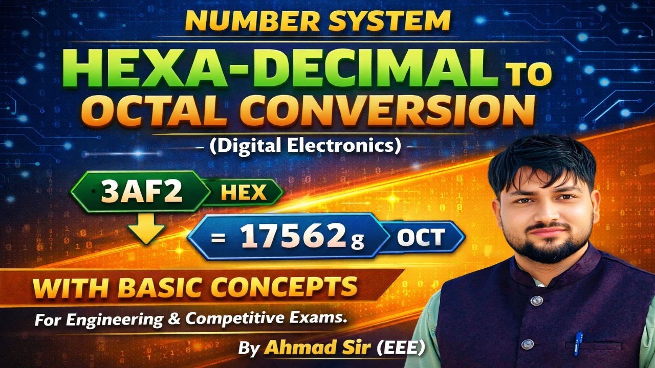 Hexa-Decimal to Octal Conversion||Number System|| By Ahmad Sir 