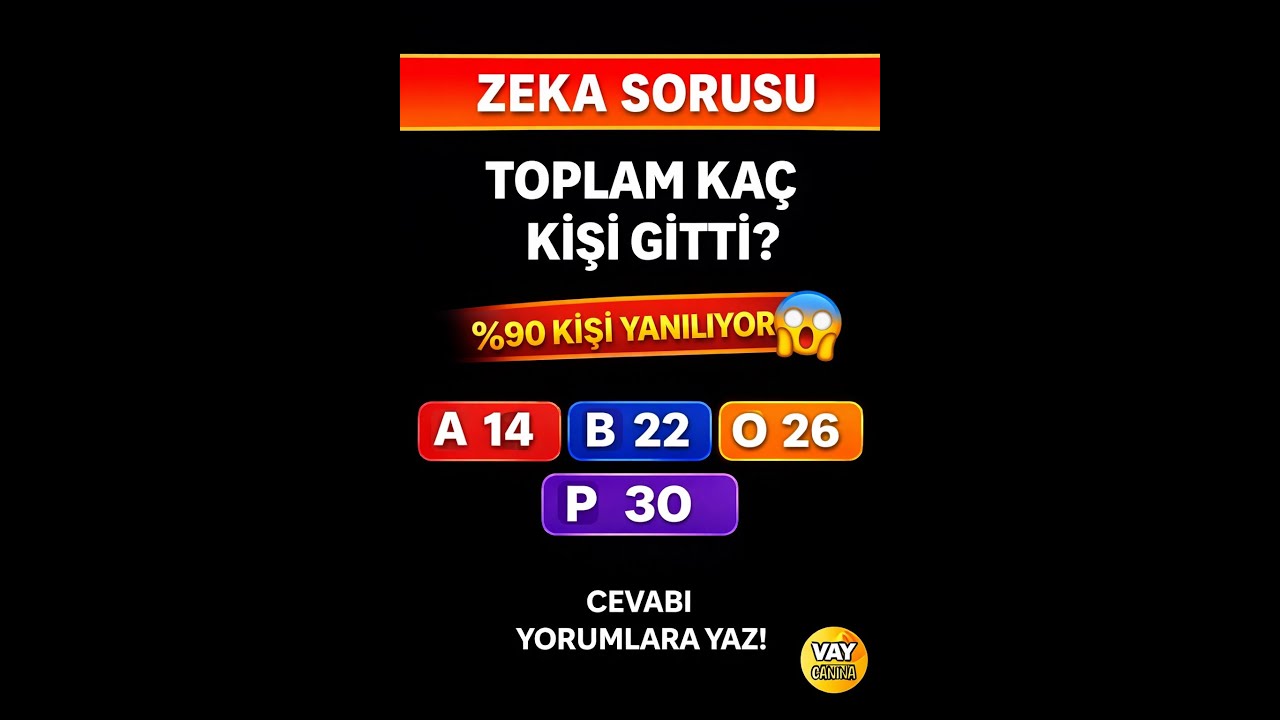 Zeka Sorusu | Doğru Cevabı %10 Kişi Buluyor! 🤯 (Canlı Anket)
