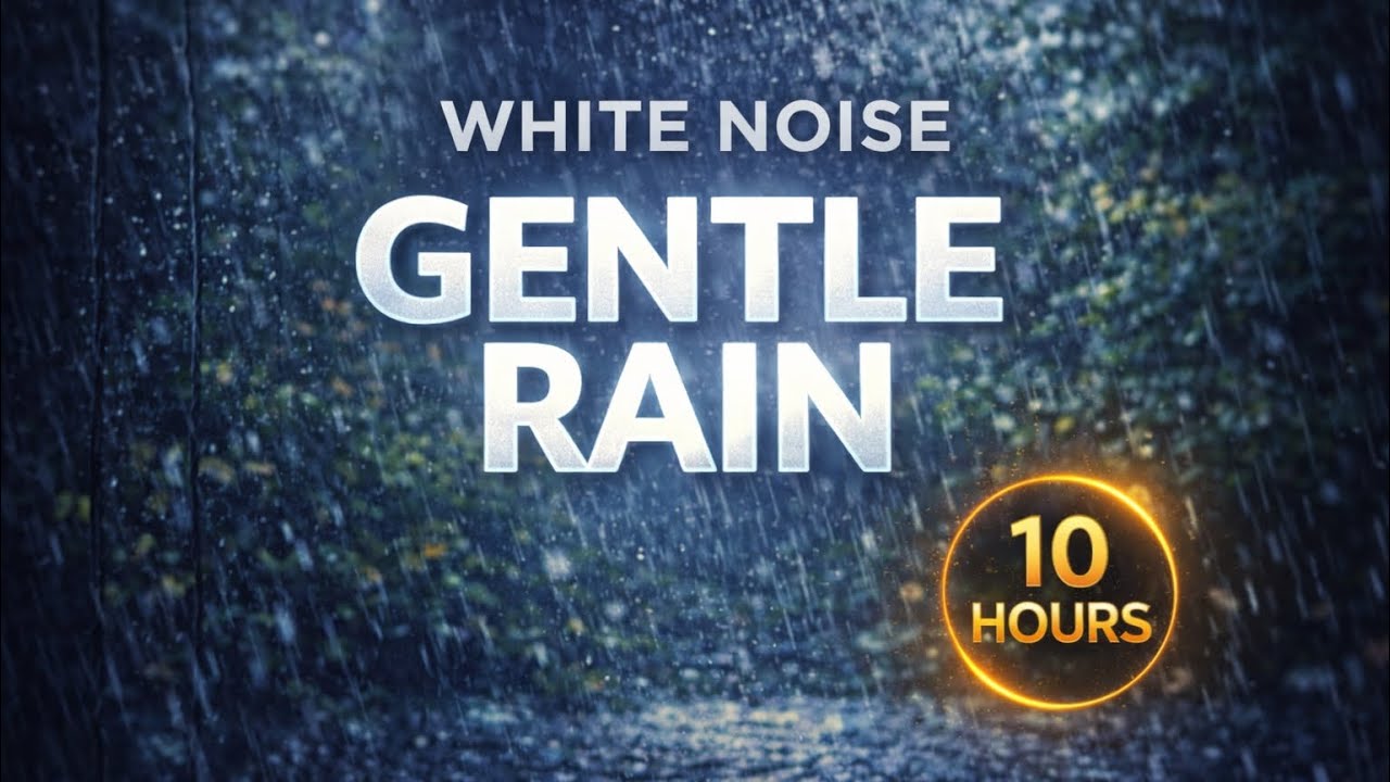 White Noise + Gentle Rain – 10 Hours of Sleep & Relaxation Sounds (Black Screen)