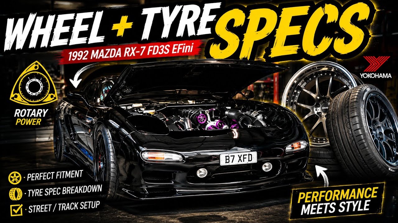 1992 Mazda RX7 FD3S Efini Wheel fitment and tyre specs