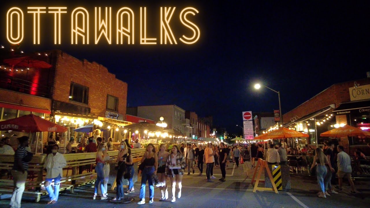 Friday Night in downtown OTTAWA after Ontario reopening step 1 - ByWard Market, Elgin St, Bank St