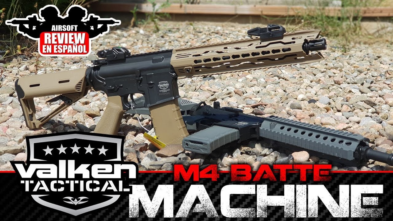 M4 VALKEN BATTLE MACHINE TGR & MOD | Airsoft Review en Español ( Test Shot )