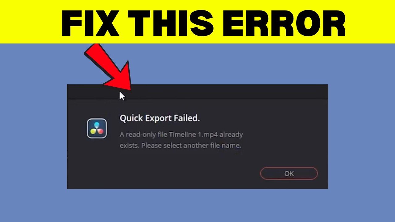 Fix DaVinci Resolve Quick Export Failed (Easy Fix)
