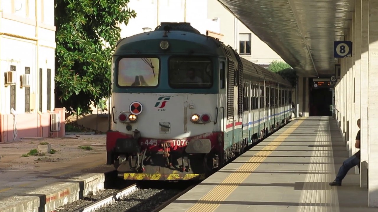 Italy/Sardinia: A Class D445 diesel locomotive leaves Cagliari on a passenger service to Oristano