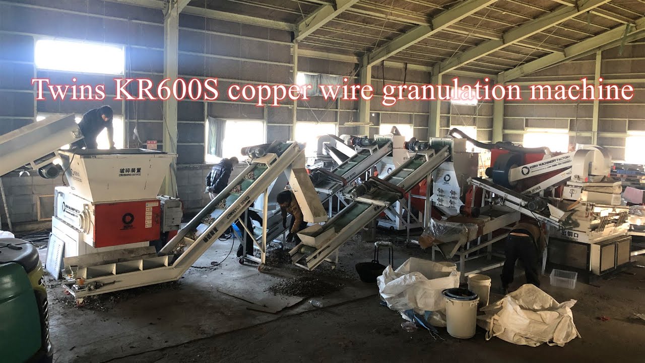1000kg/h copper wire recycling line(Twins KR600S copper wire granulation machine)