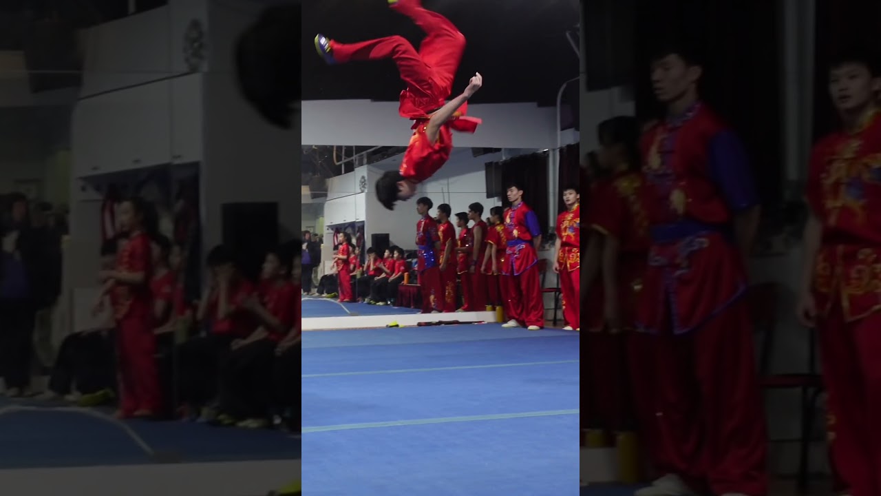🚀 Witness the incredible height of this backflip in our Wushu Demo!