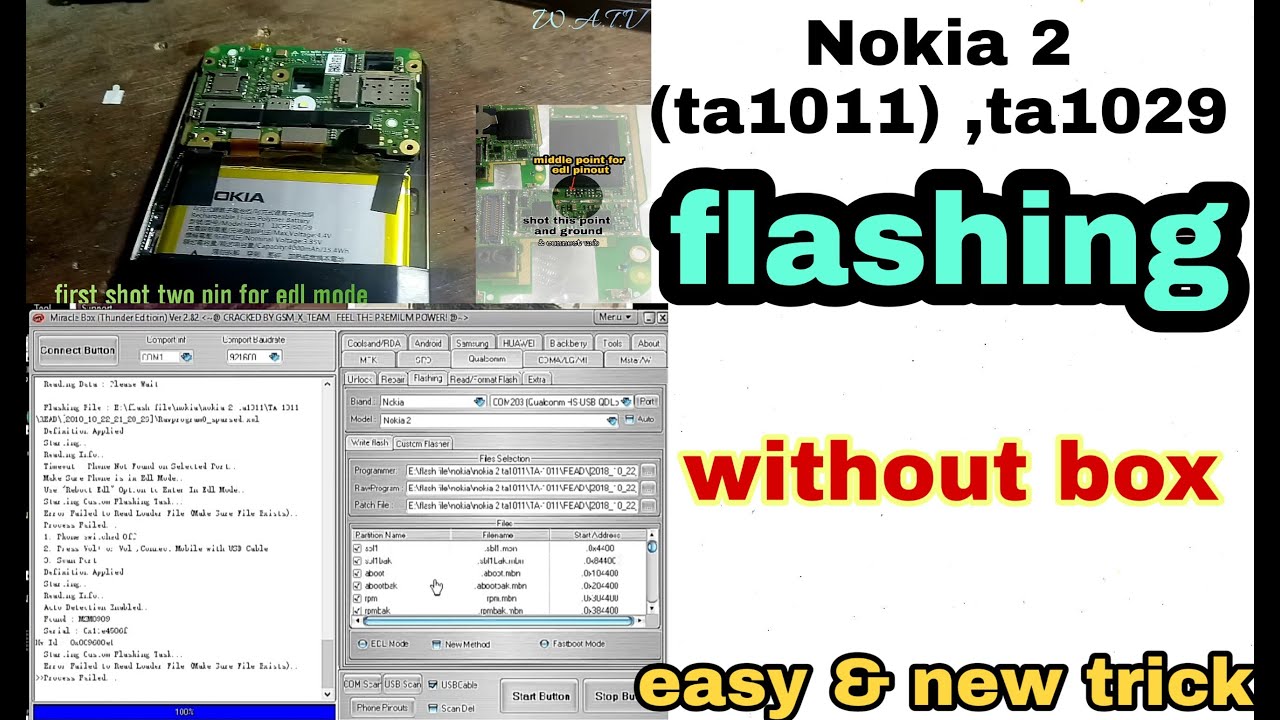 nokia 2 ta1011 flashing ll edl mode nokia 2 II flashing  miracle crack II without box