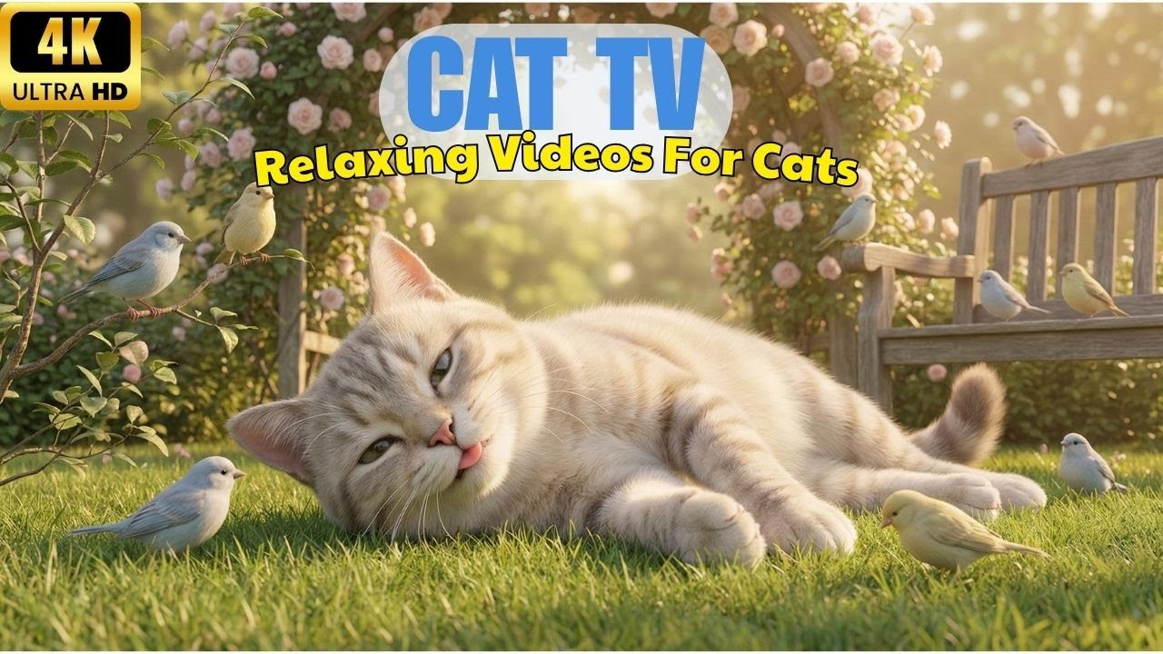 Bird Cat Garden 🐦😺 Calm Garden Birds for Cats to Watch | 4K Ultra HD