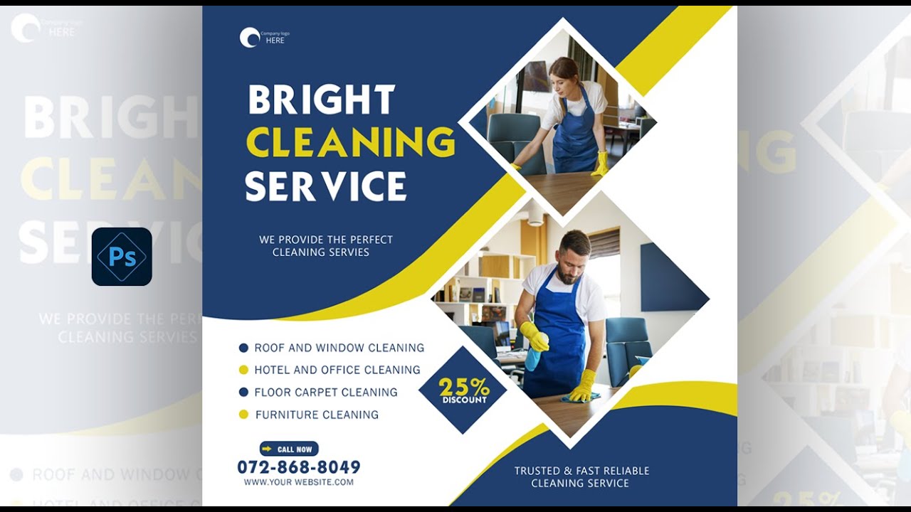 How to Design Aprofessional Cleaning Service Flyer - Photoshop Tutorials