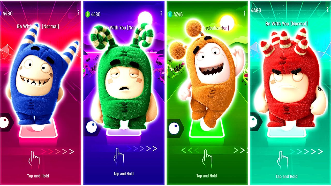 Funny Tiles Hop Moments Oddbods Team: Pogo 🆚 Zee 🆚 Bubles 🆚 Fuse