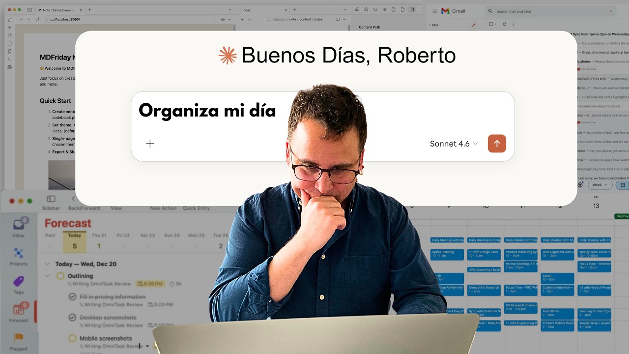 Organiza tu día con Claude + tus apps.