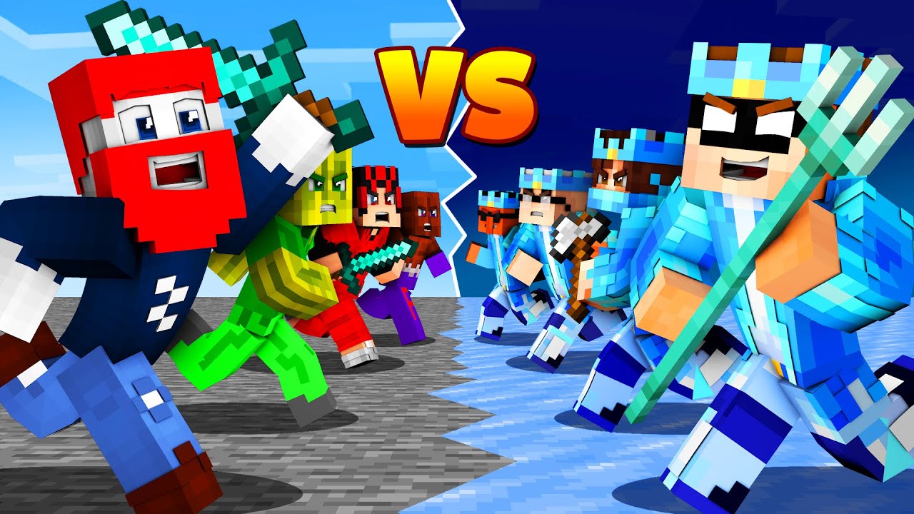 FINALER KAMPF 4 AMPEL KRIEGER gegen 4 EIS KRIEGER - Minecraft Helden