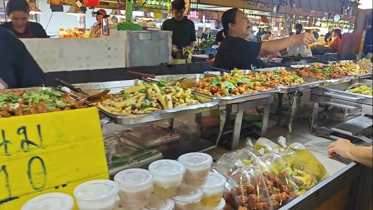 เดินตลาดนัดตอนเย็นหาของกินอร่อยๆจ้า #ตลาดนานาเจริญ #ตลาดนัด #streetfood #thaifood #food #thaifood 