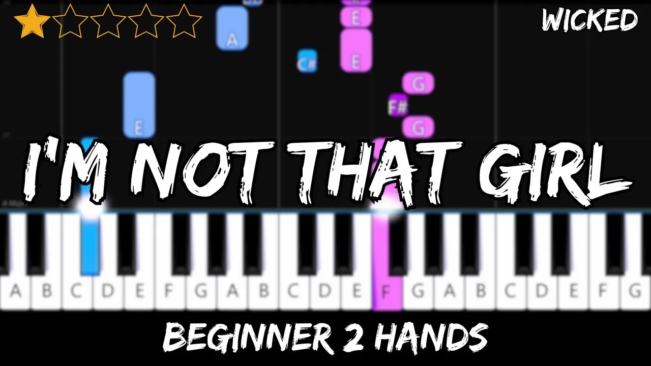 Wicked - I'm Not That Girl - Easy Beginner Piano Tutorial - For 2 Hands