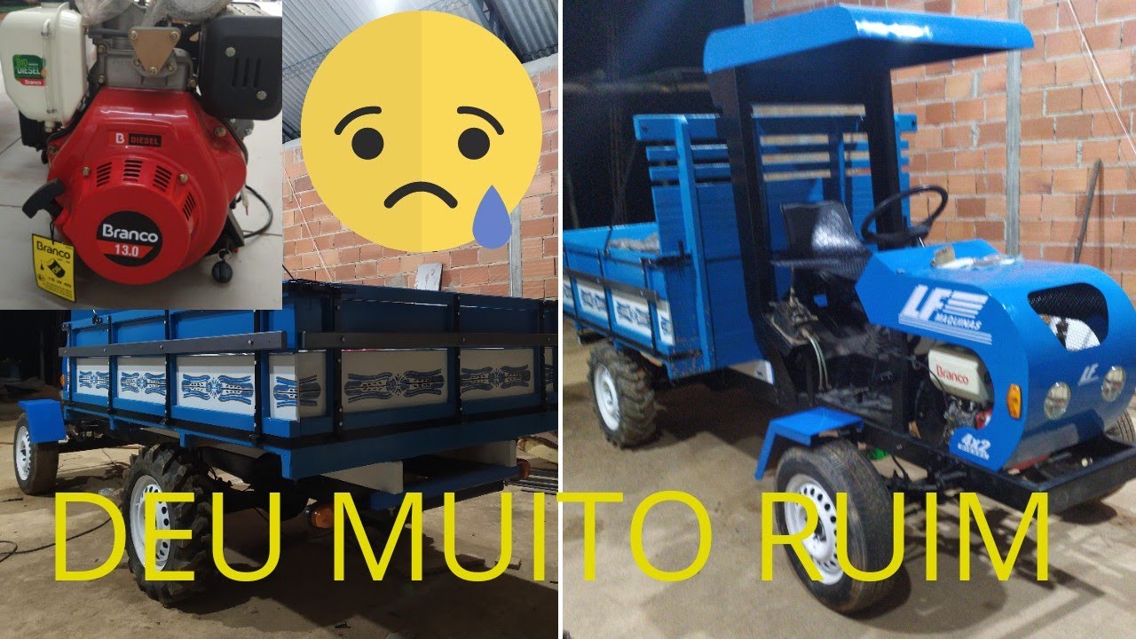 Deu muito ruim😭 transportador agrícola com motor diesel estacionário