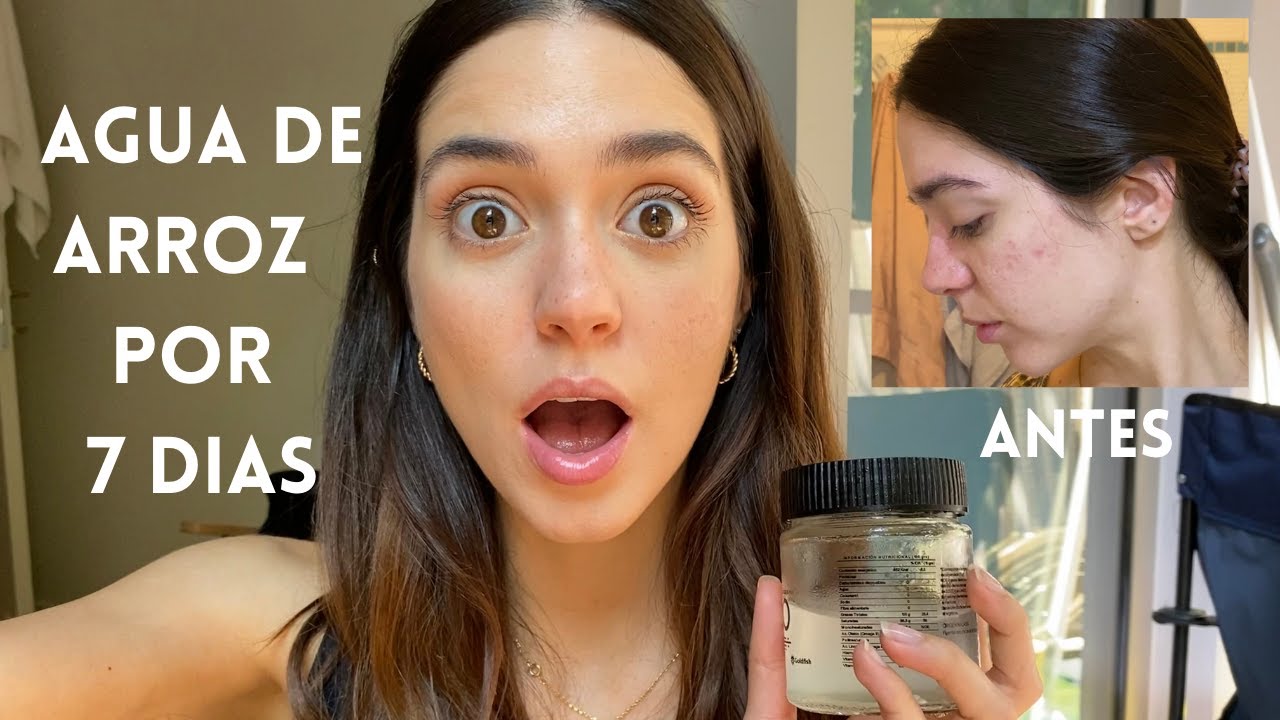 PROBANDO AGUA DE ARROZ EN MI CARA POR 7 DIAS | Resultados antes y después