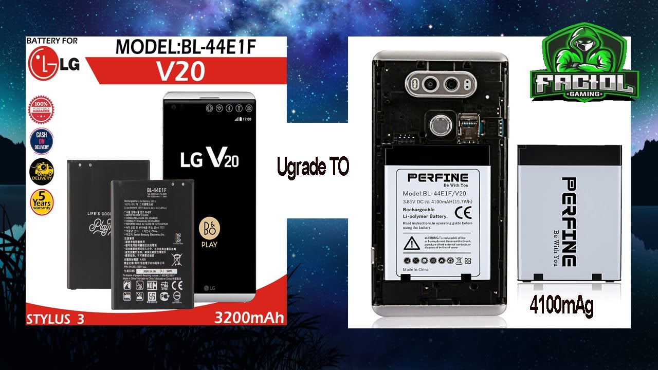 Perfine 4100mAh Battery for LG V20 Model BL44E1F Upgade