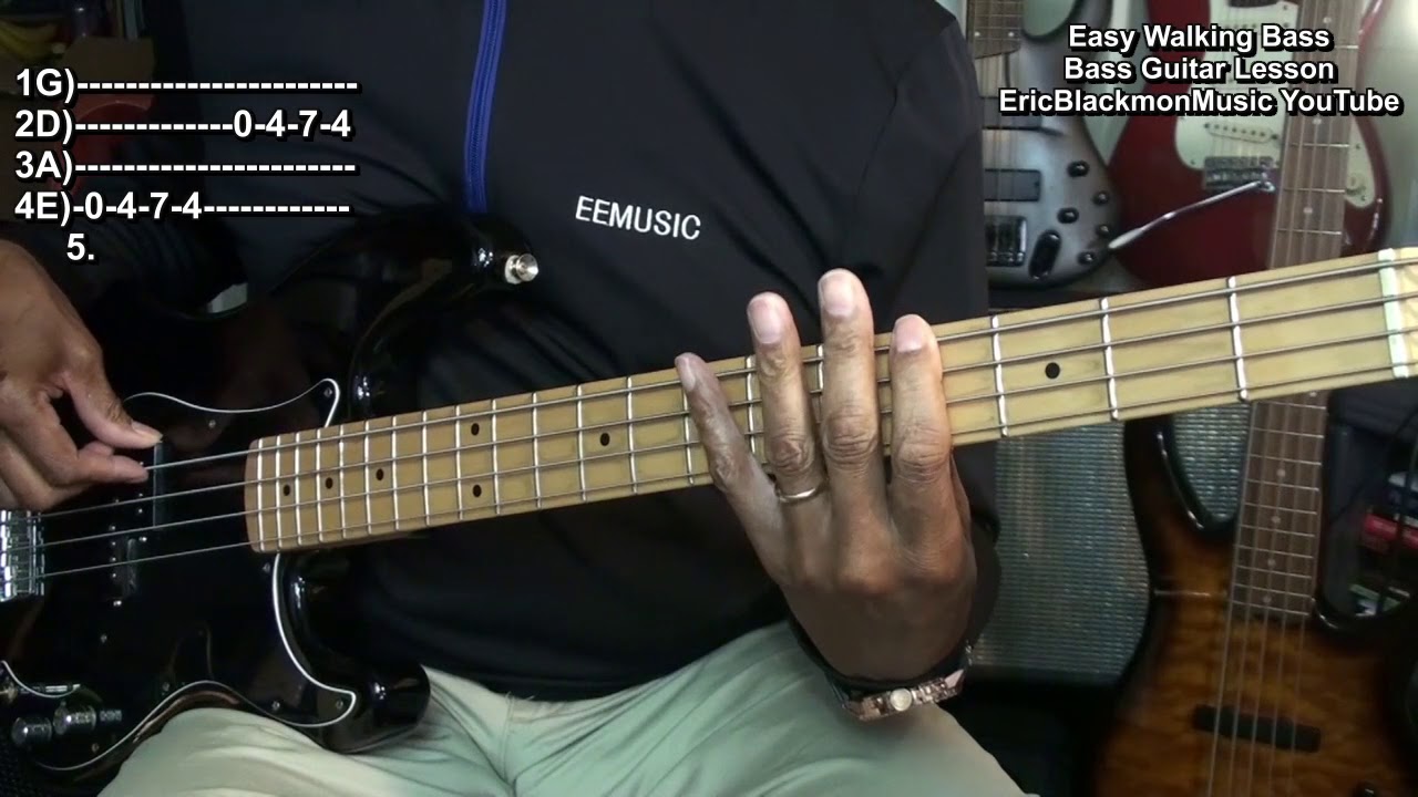 The Easiest 12 Bar Blues Walking Bass Guitar Lesson EVER  @EricBlackmonGuitar Eric Blackmon