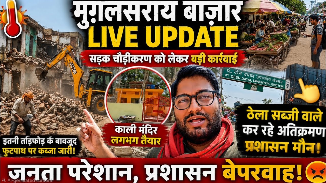 मुग़लसराय बाजार LIVE Update🔥 प्रशासन के सामने अतिक्रमण जारी |Mughalsarai Market Demolition BIG Update