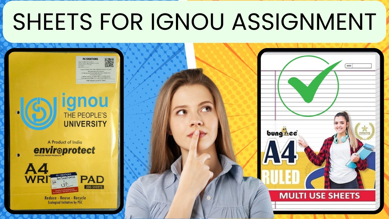Best Sheets / Pages for IGNOU Assignment Paper | Format: A4 or foolscap size paper (ruled or blank)