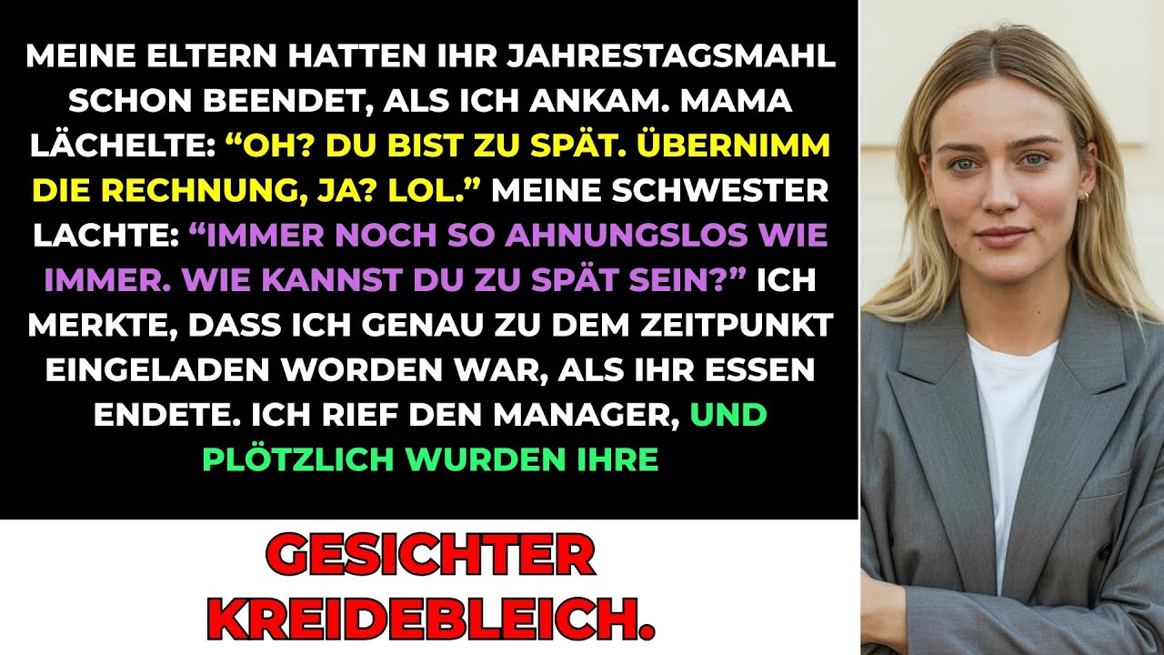 Meine Eltern Genossen Ihr Luxusessen… Und Erwarteten, Dass Ich Bezahle