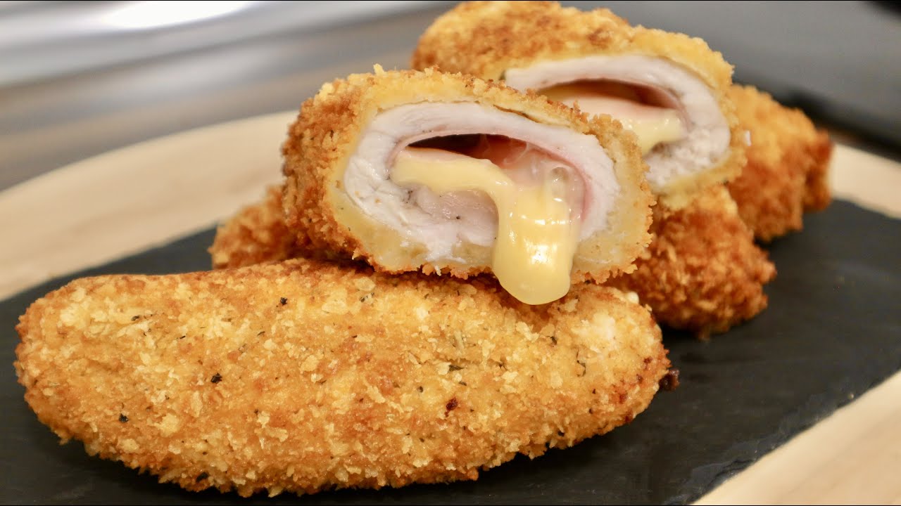 FLAMENQUINES O ROLLITOS DE POLLO RELLENOS DE JAMÓN Y QUESO