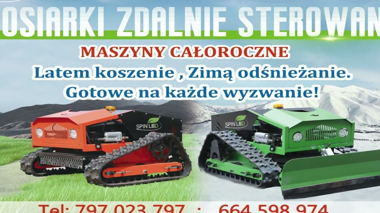 KOSIARKA ZDALNIE STROWANA Z PŁUGIEM DO ODŚNIEŻANIA