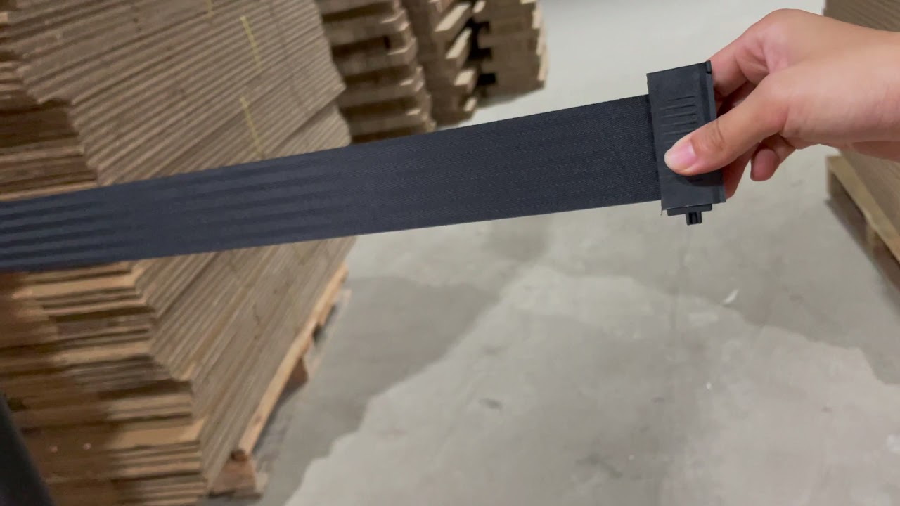 retractable belt black barrier