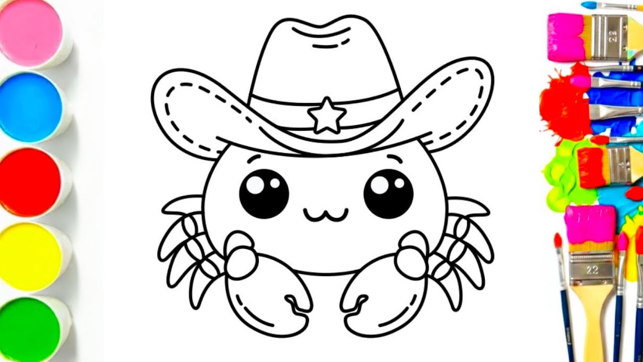 How to draw a cute crab  | step by step