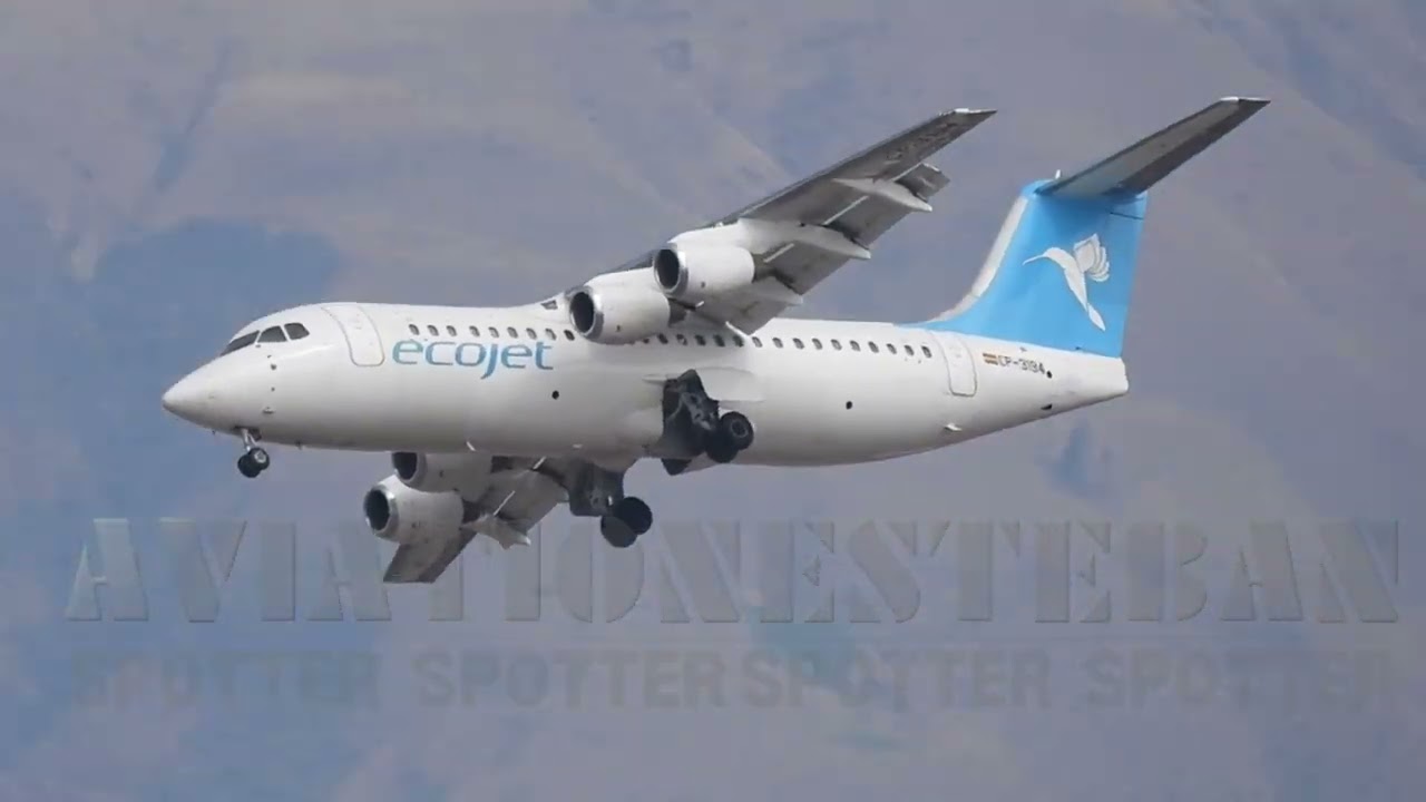Avro Rj-100 CP-3194 Ecojet aproximación completa por la ciudad de Cochabamba.