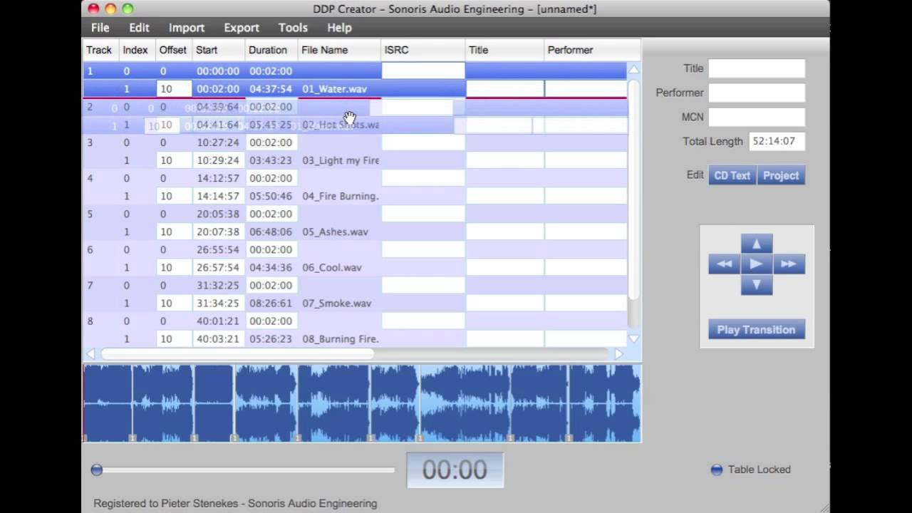 Sonoris DDP Creator Tutorial - How to create a DDP image