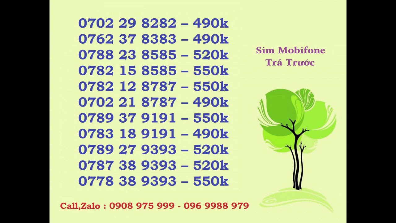 Sim mobi số đẹp gi&aacute; rẻ trả trước đầu 09 | Mẹ Y&ecirc;u Ơi