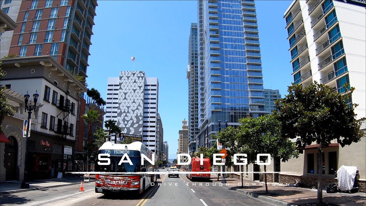 Driving Downtown San Diego, California | 4K Street View Tour