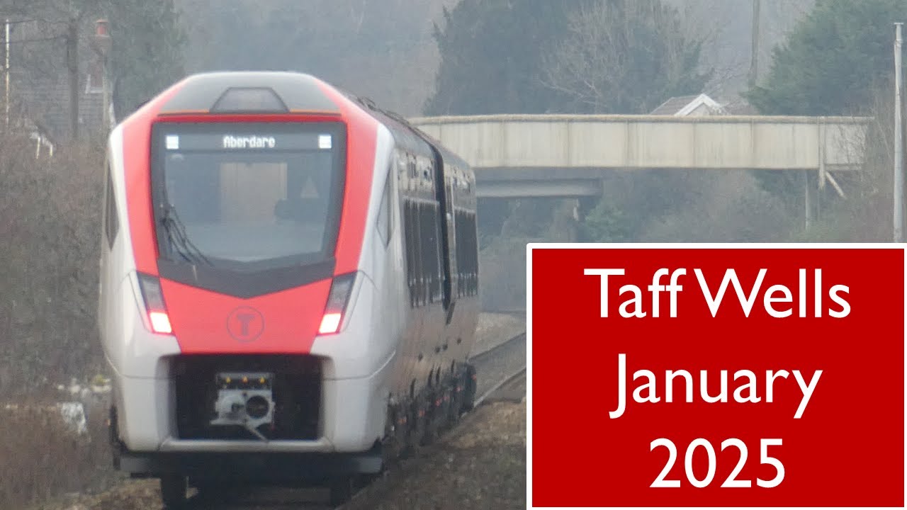Trains at Taff Wells January 2025