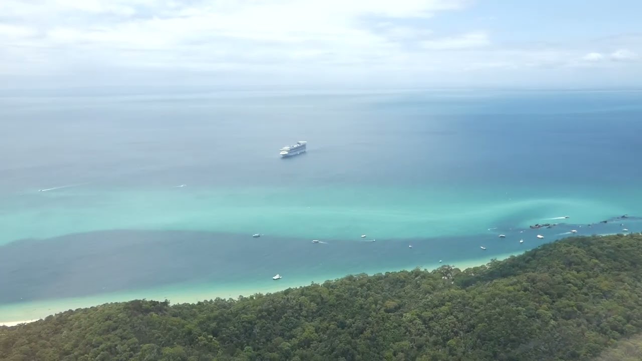 Helicopter ride around Moreton Island QLD Australia