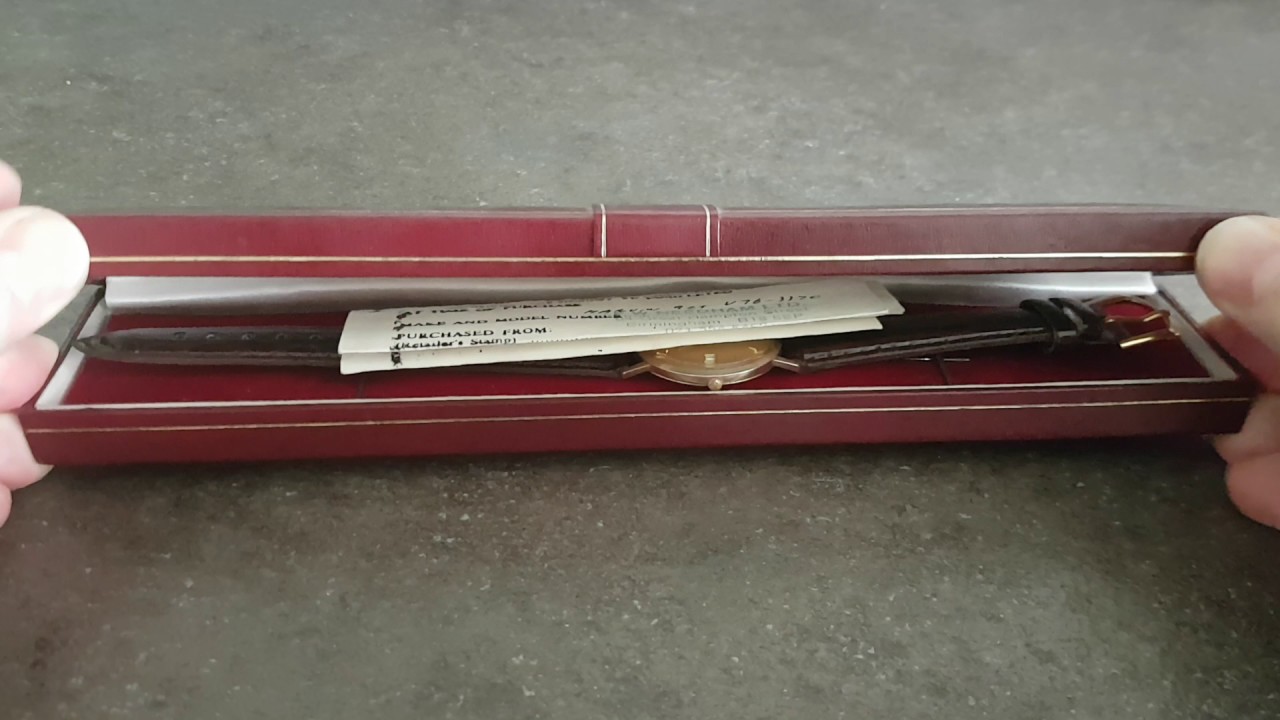 1986 Marvin Revue 9k gold vintage watch with box and papers