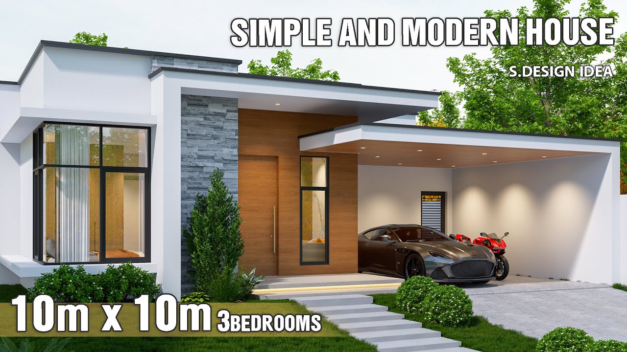 Simple and Modern House Design | 10 x 10 Meters | 3Bedrooms