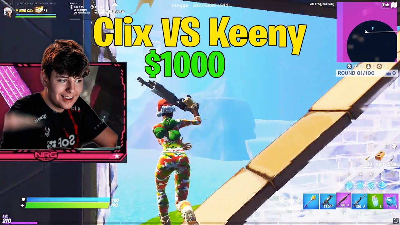 Clix $1000 2v2 Zone Wars Wager Against Keeny Goes Bad! - Fortnite 2v2