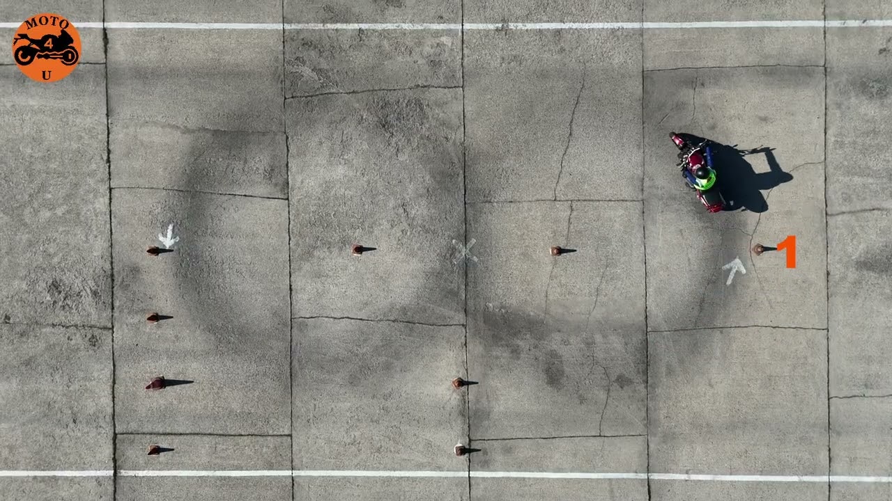 Traseu de examen moto in poligon