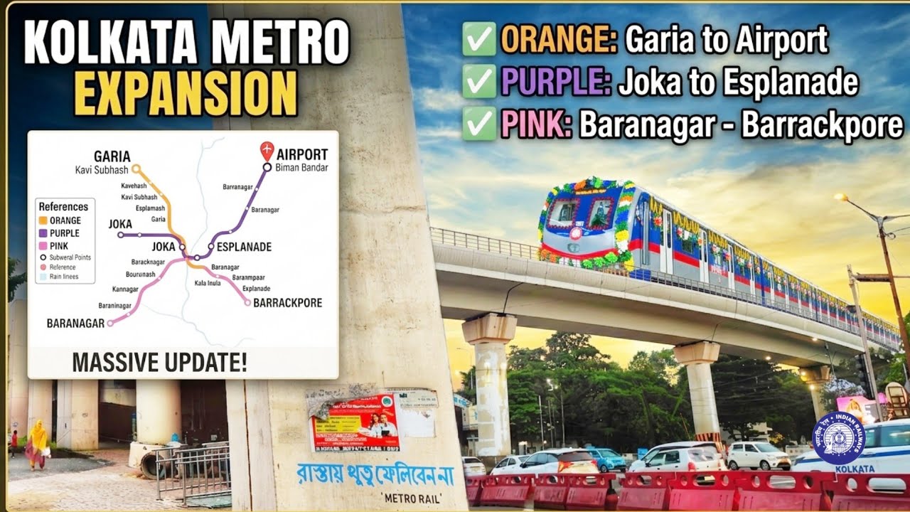 Kolkata Metro Massive Expansion: Orange, Purple, Pink Line, Baranagar Barackpore metro latest update