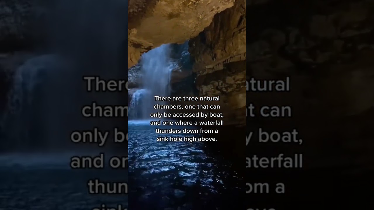 Did you know about this secret waterfall in this cave? #shorts #travel #uktravel